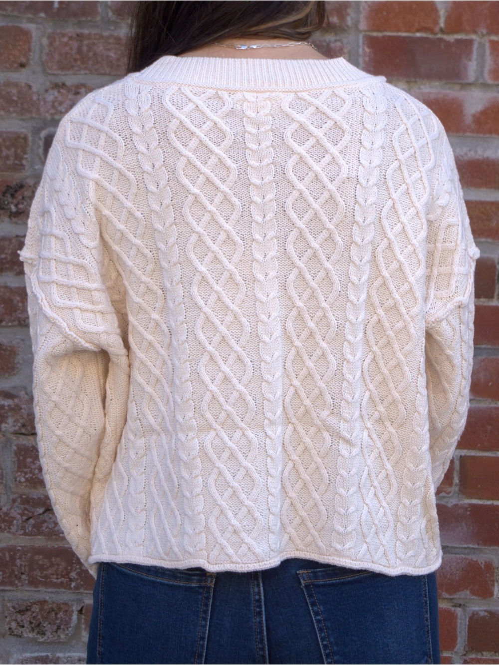 Cropped Cable Knit Cardigan - Picture 2 of 2